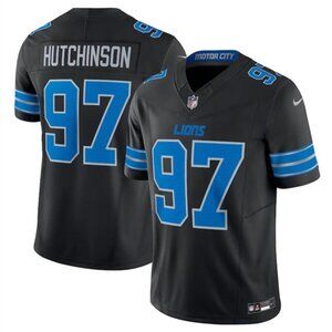 Mens Youths Kids Womens 97 Aidan Hutchinson Black Vapor Stitched Jersey